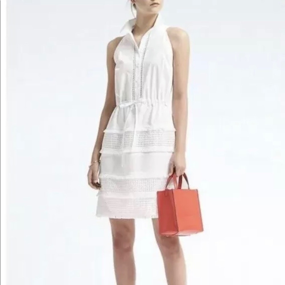 Banana Republic sleeveless lace insert dress S